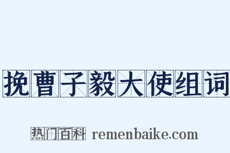 挽曹子毅大使组词是什么意思的图片